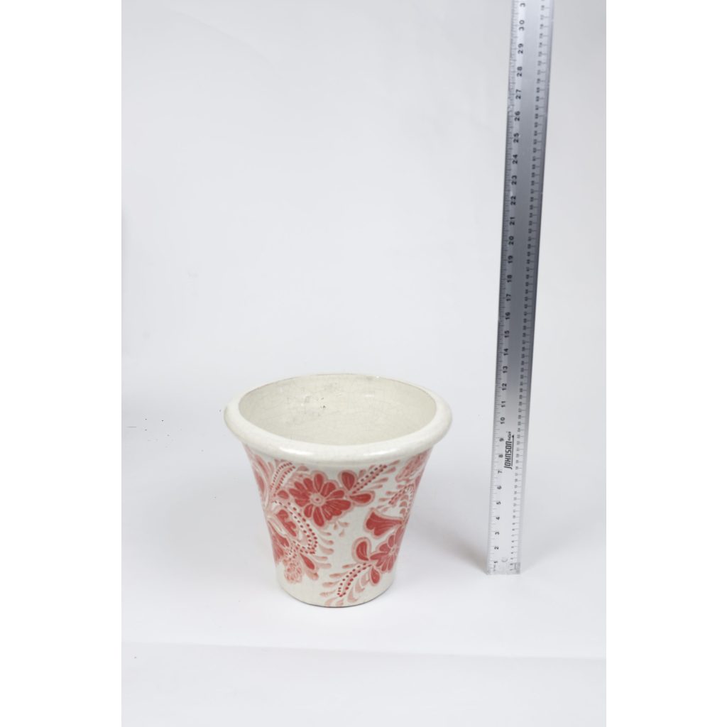 Red Pink White Floral Planter