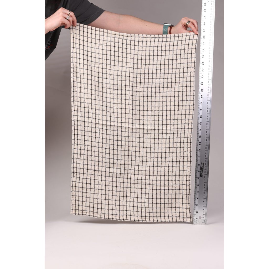 White and Black Grid Dish Towel