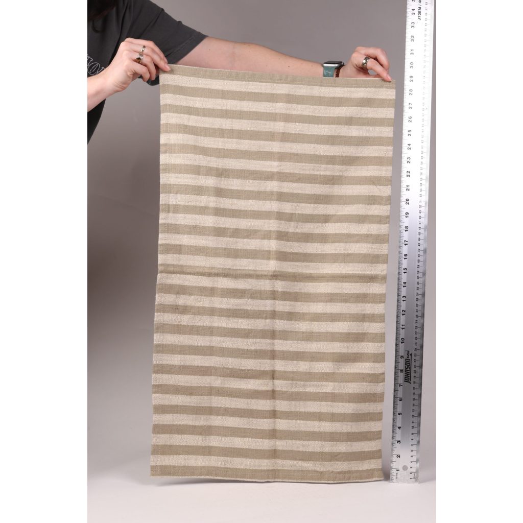 Cream and Tan Striped Hand Towel