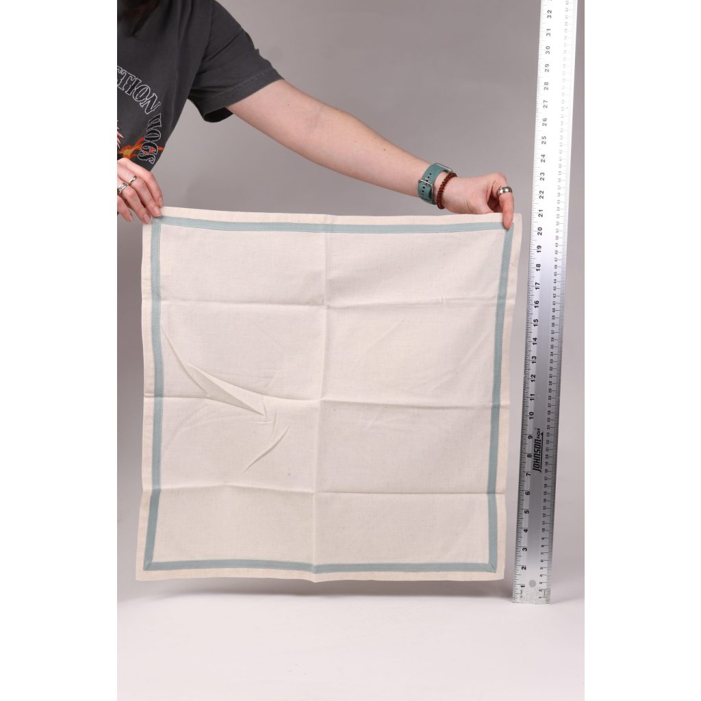 Cream with Blue Edge Napkins