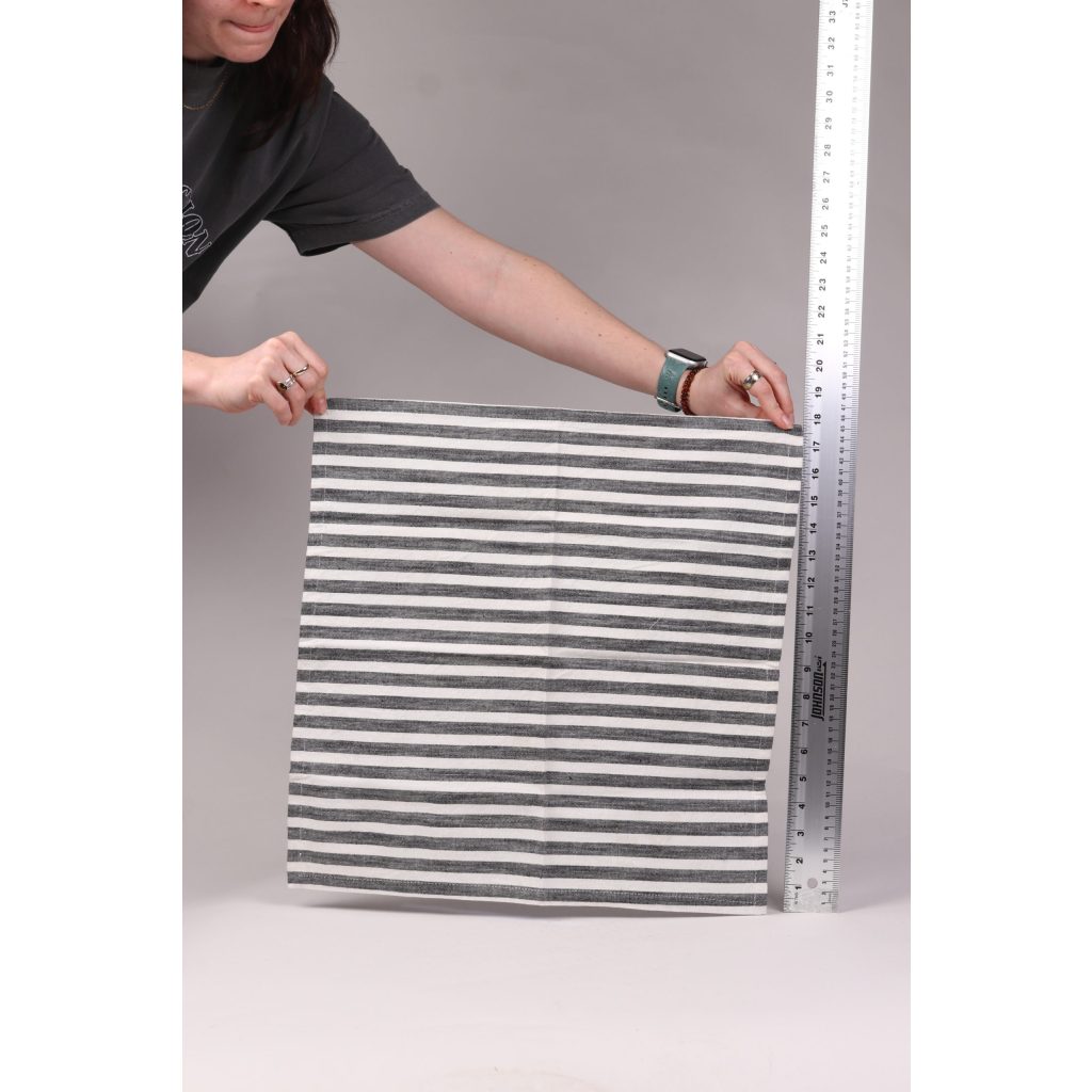 White and Gray Striped Napkins