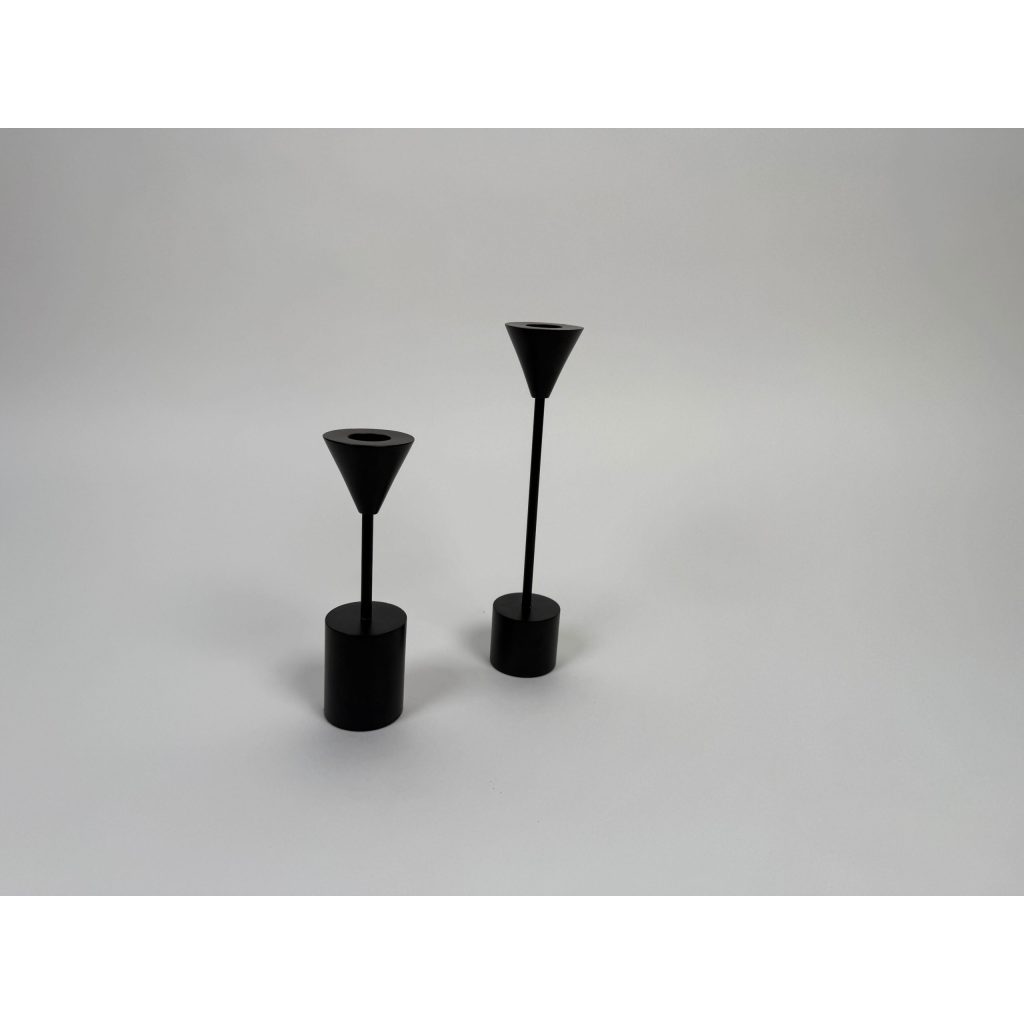 Black Inverted Cone Candle Holder (set)