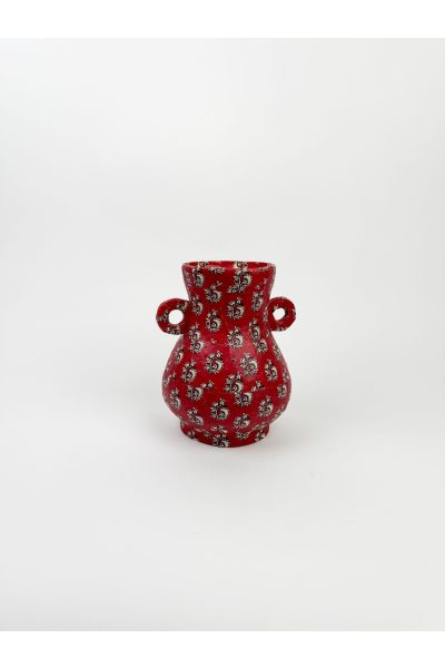 Red Paper Mache Vase