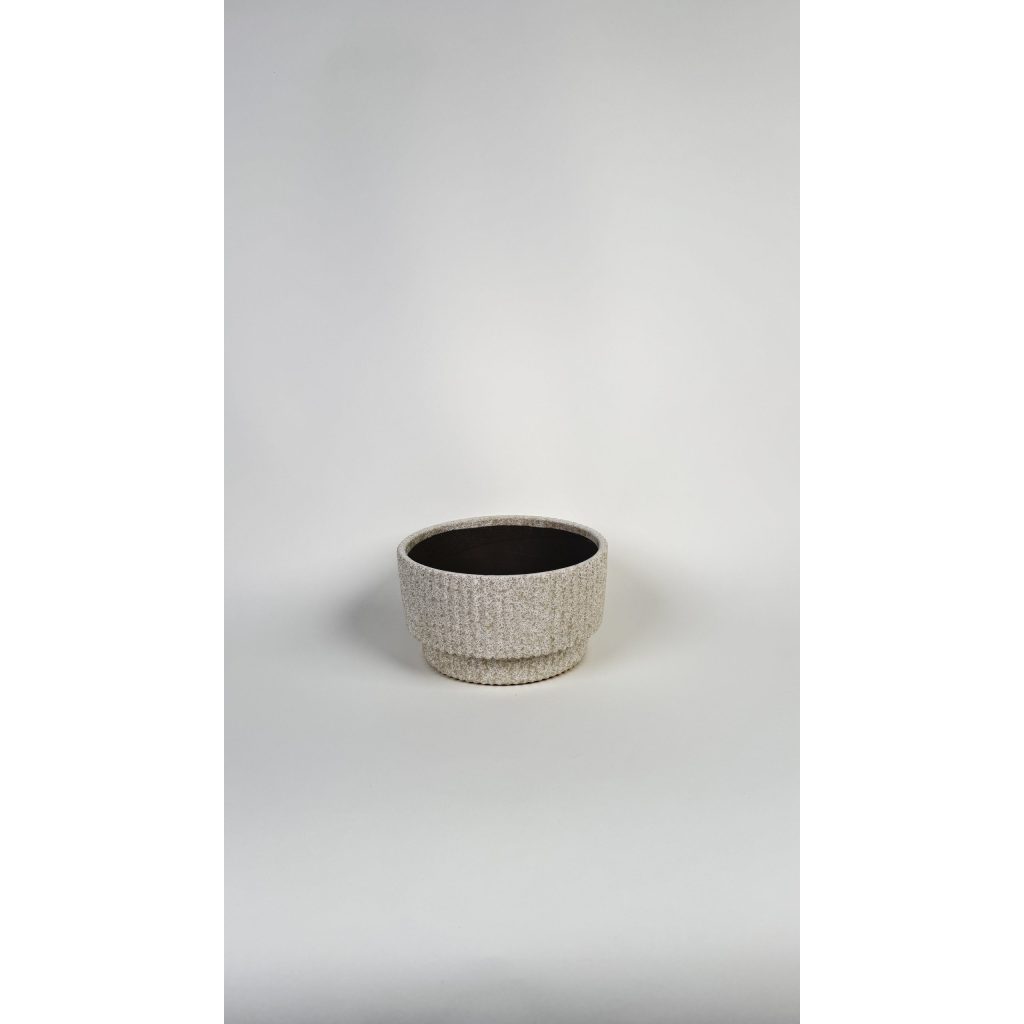 White Ridged Planter