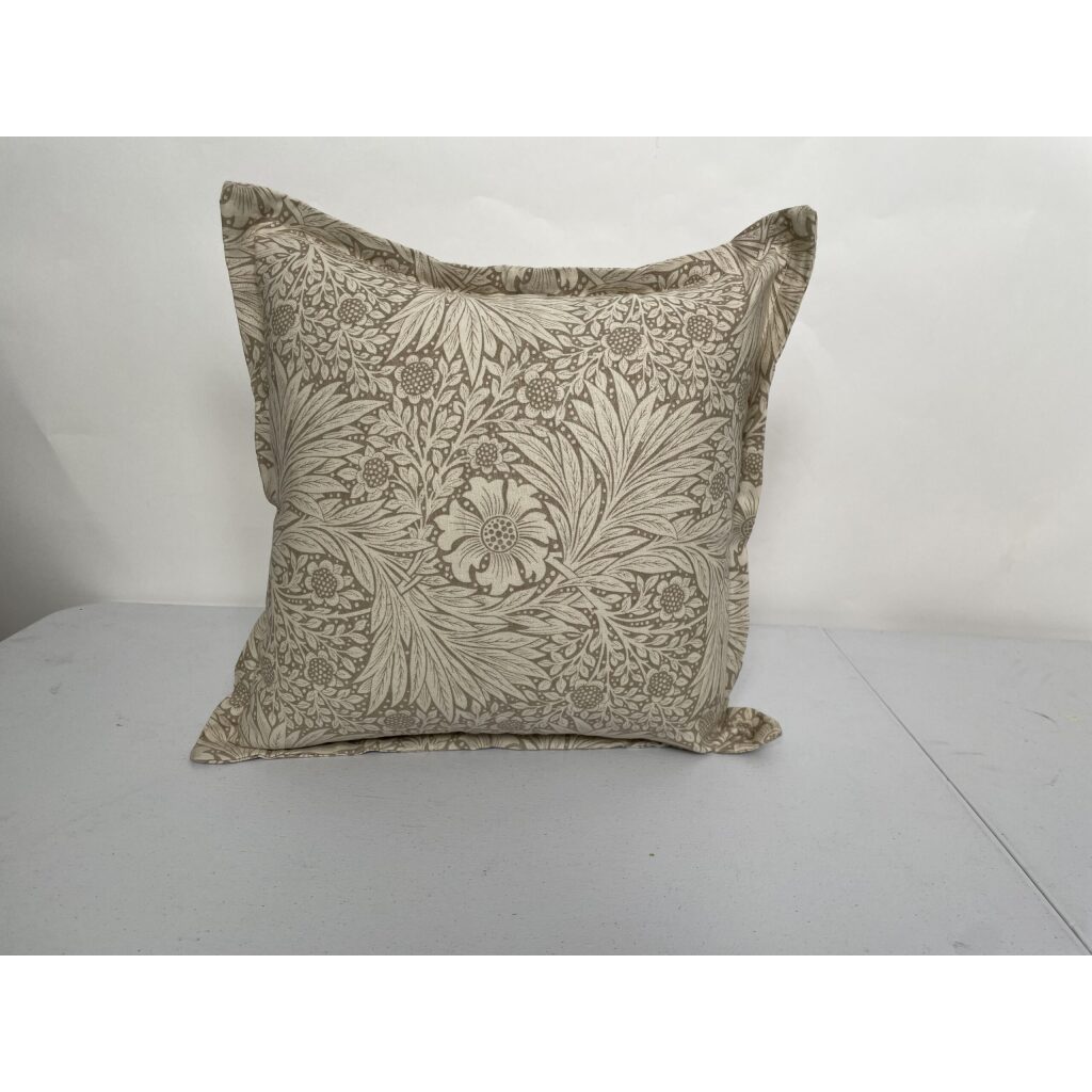 Morris & Co Beige and Cream Square Floral Pillow