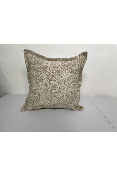 Morris & Co Beige and Cream Square Floral Pillow
