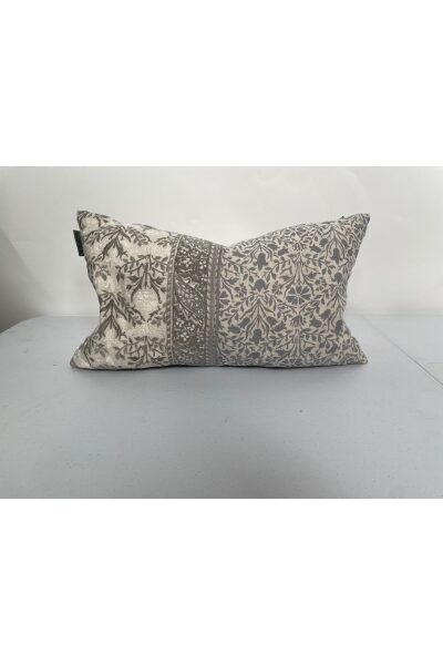 Morris & Co Grey and Cream Floral Throw Pillow