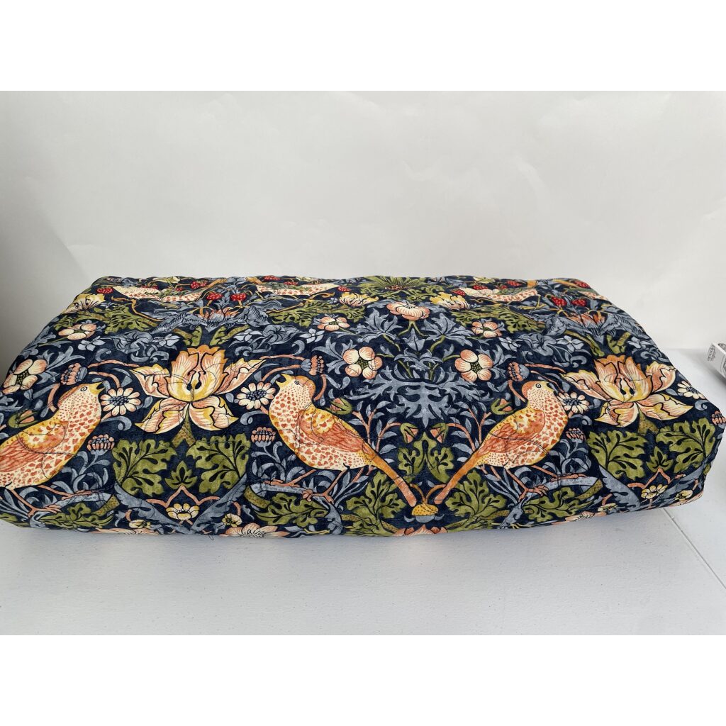 Morris & Co Navy Duvet with Strawberry Thief Pattern
