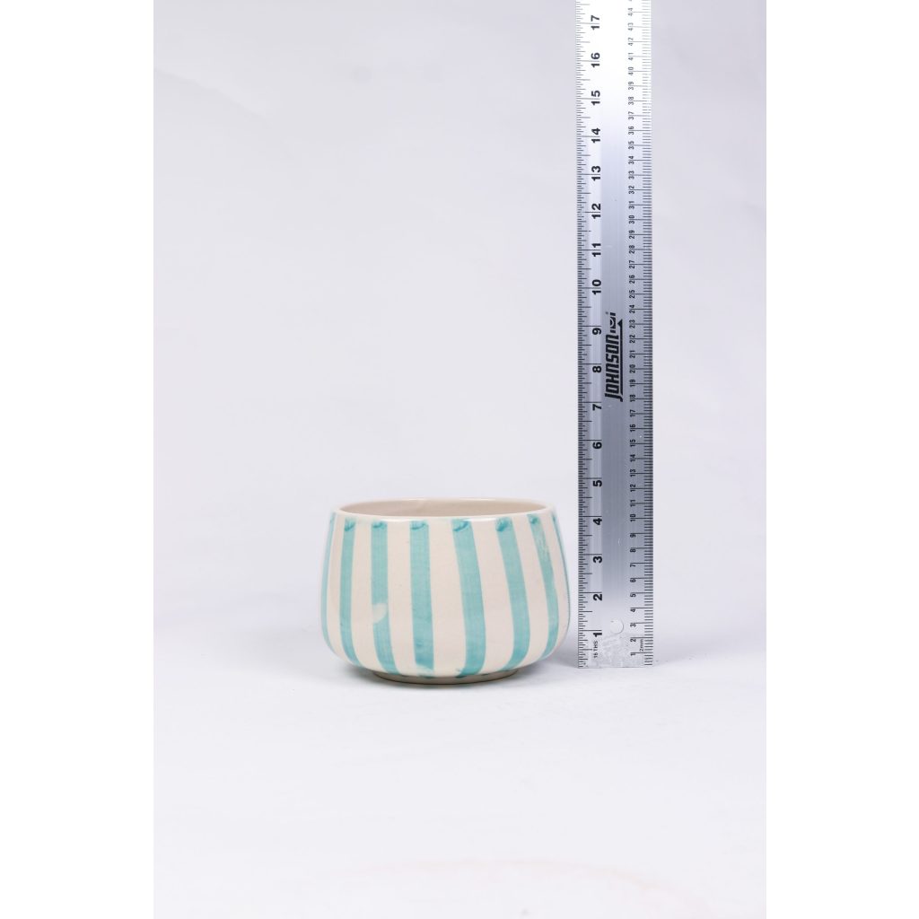 Jungalow Blue Striped Bowl Planter