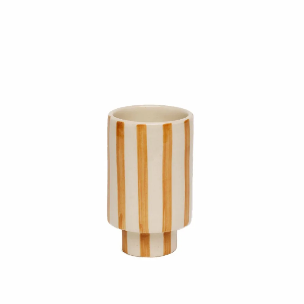Jungalow Footed Amber Striped Planter