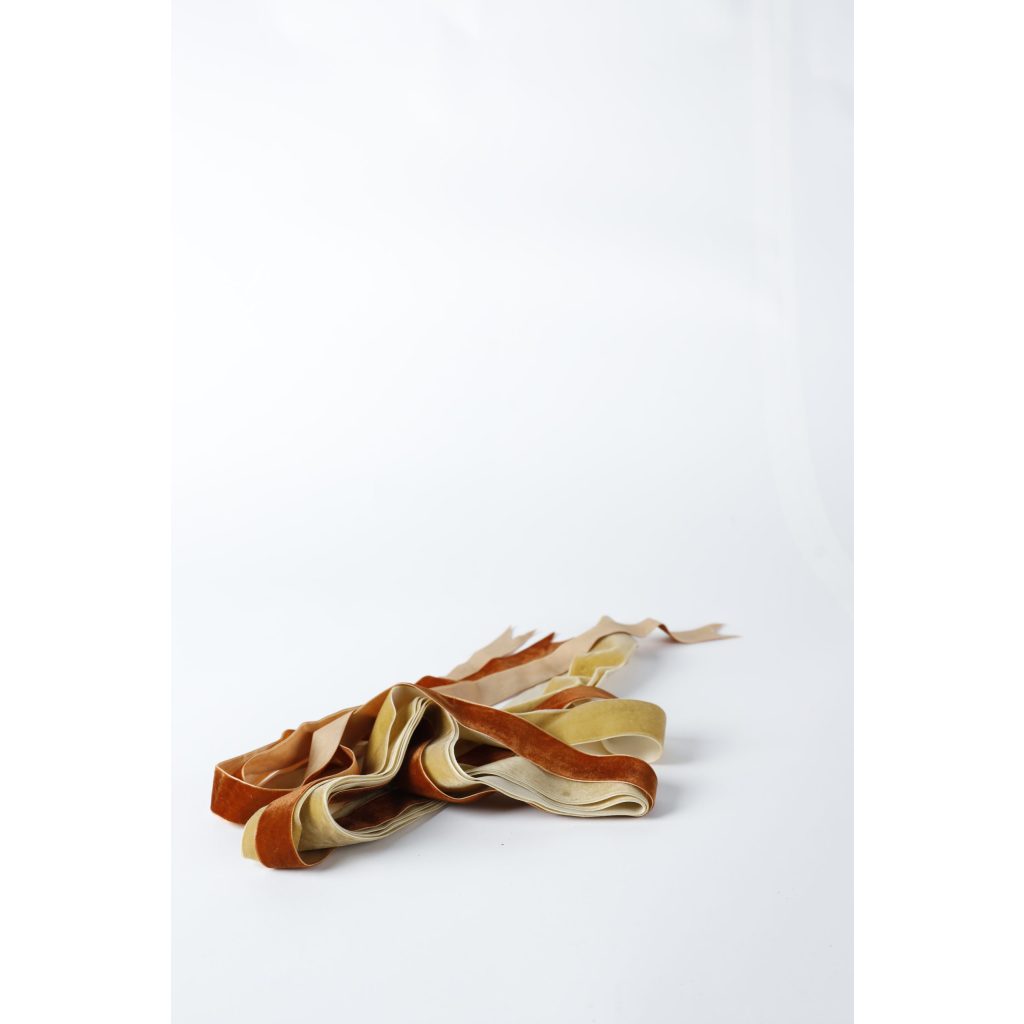 Brown and Beige Velvet Ribbon