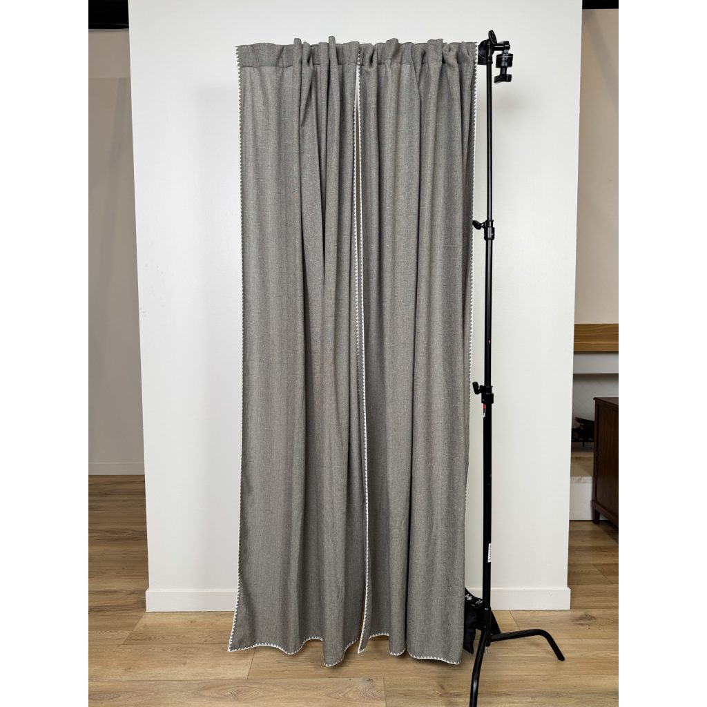 Threshold Stitch Edge Grey Curtains 93” x 53” ( 2 Panels)