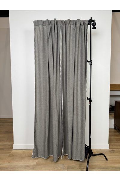 Threshold Stitch Edge Grey Curtains 93” x 53” ( 2 Panels)