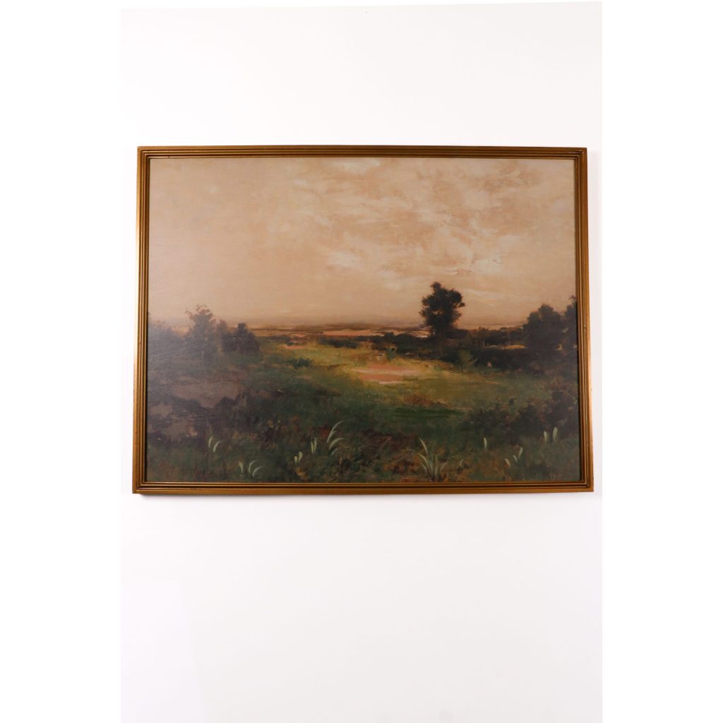 Vintage Green Landscape Wall Art