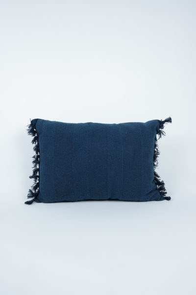 Blue Knit Lumbar Pillow