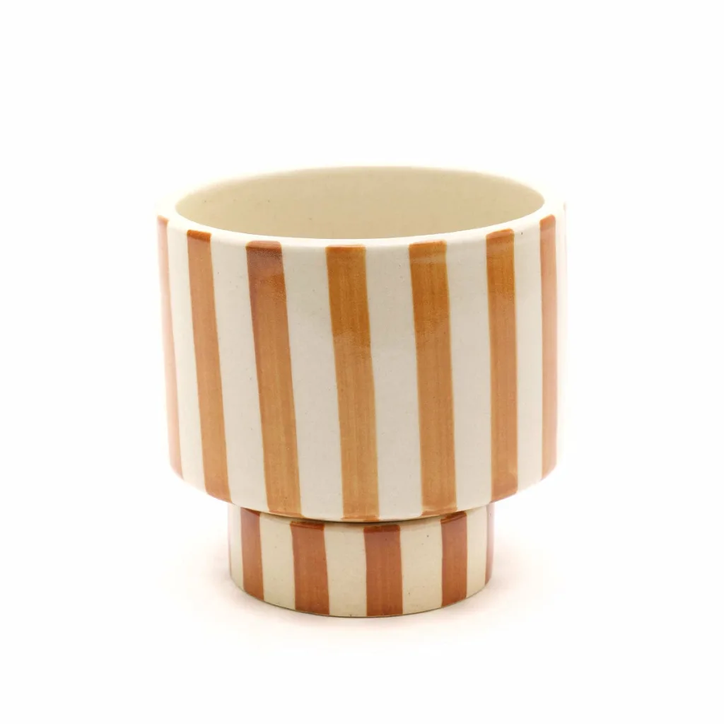 Jungalow Footed Amber Striped Planter