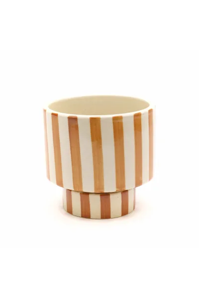 Jungalow Footed Amber Striped Planter