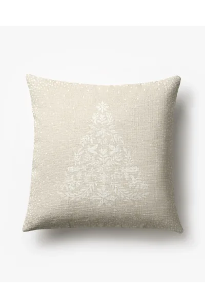 Ruggable Noelle Tartan Eggshell & Green Woven Throw Pillow Cover
