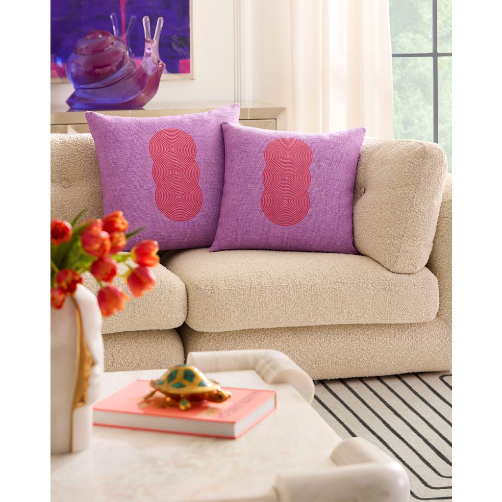 Ruggable Jonathan Adler Pompidou Lavender Red Pillow