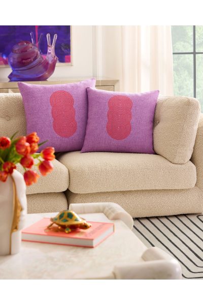 Ruggable Jonathan Adler Pompidou Lavender Red Pillow