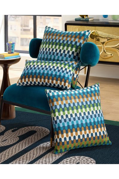 Ruggable Jonathan Adler Puzzles Blue Cognac Pillow