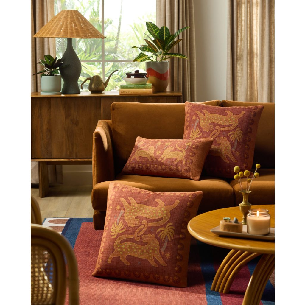 Ruggable Justina Blakeney Lina Terracotta Woven Throw Pillow