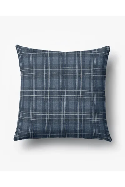 Ruggable Livia Plaid Blue Woven Throw Pillow Cover