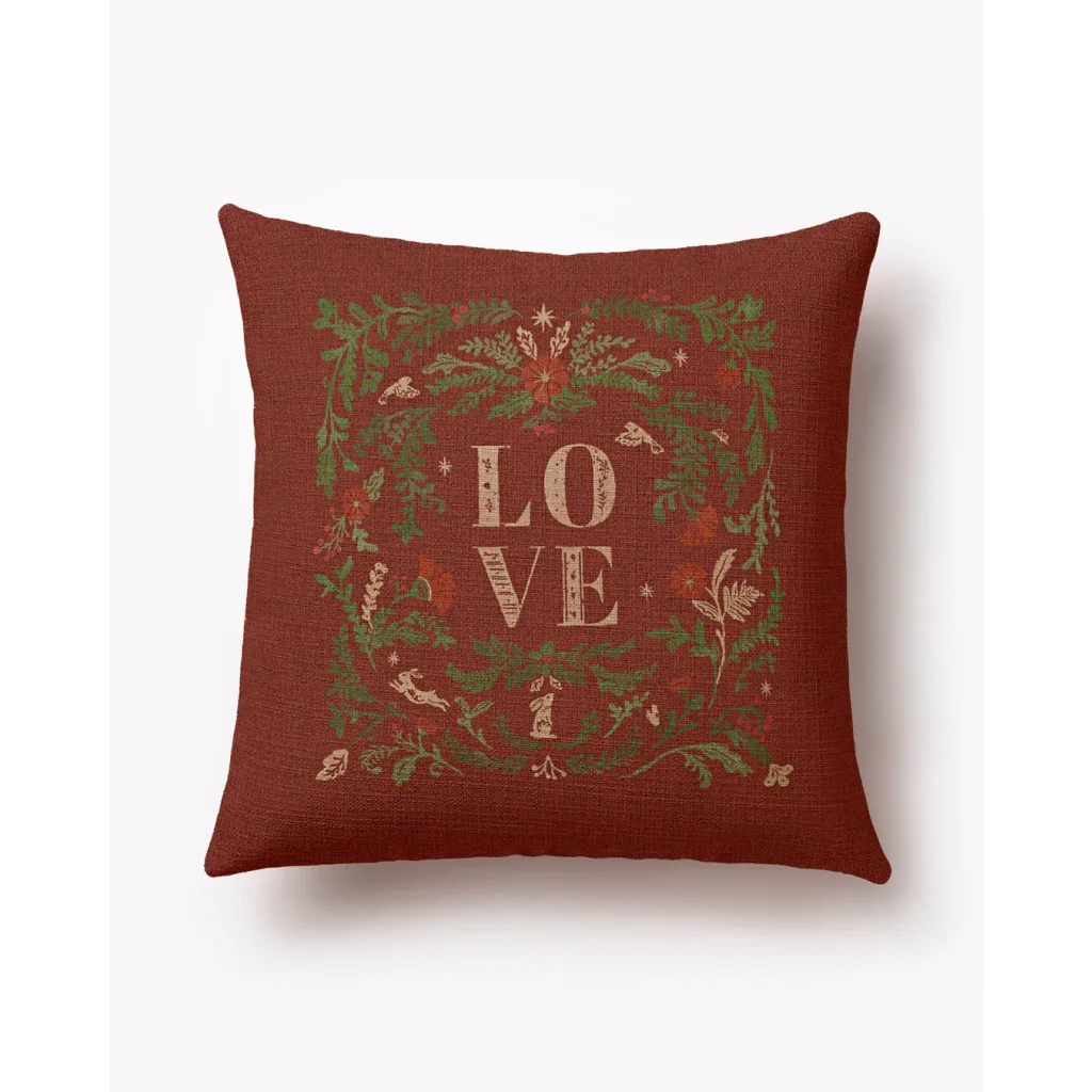 Ruggable Noelle Tartan Eggshell & Green Woven Throw Pillow Cover