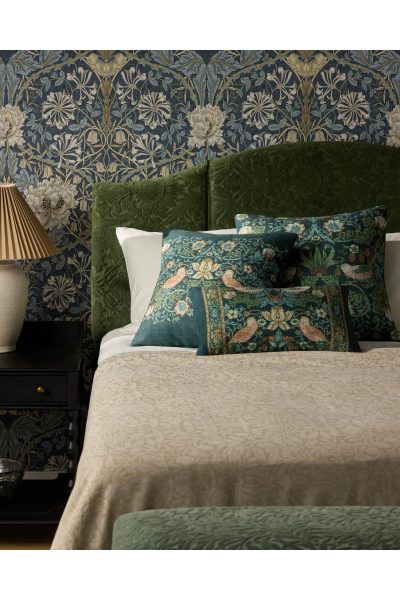 Ruggable x Morris & Co. Strawberry Thief Slate Blue Pillow