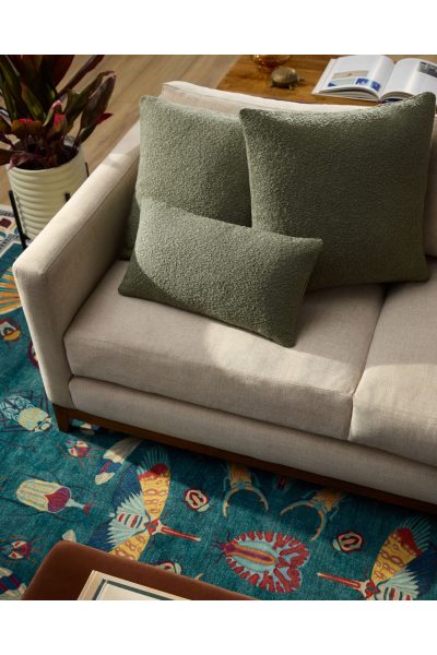 Ruggable Olive Green Boucle Throw Pillow Cover