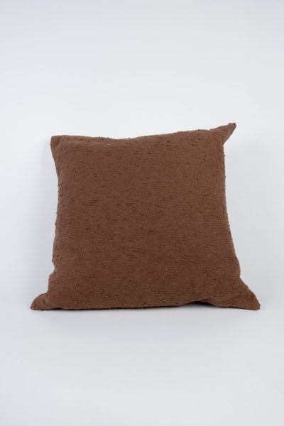 Brown Boucle Throw Pillow