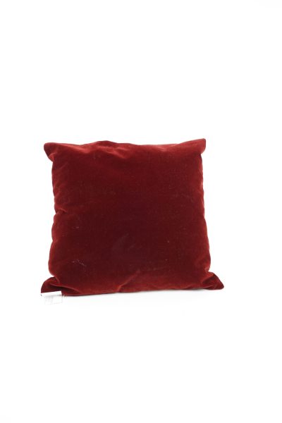 Dark Red Velvet Throw Pillow