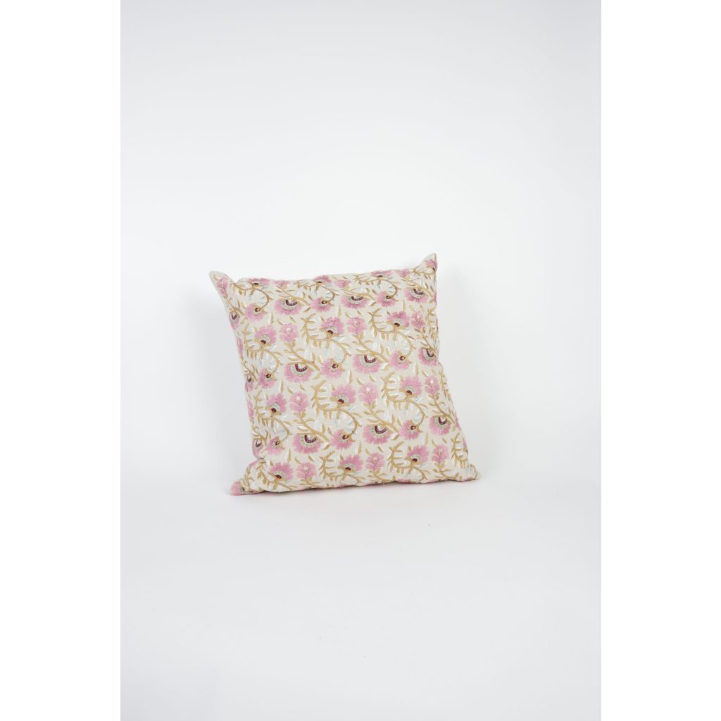 Pink Floral Throw Pillow