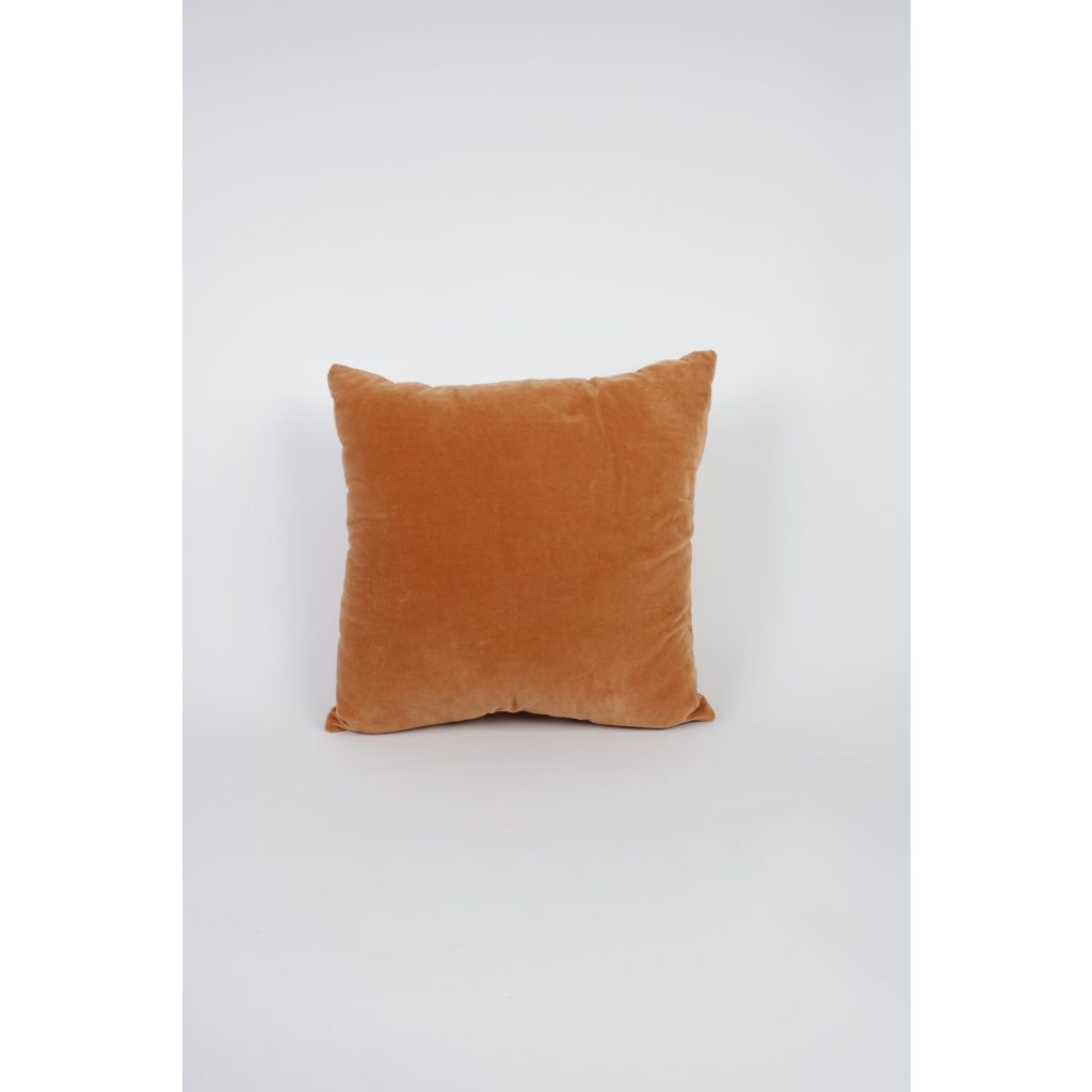 Orange Velvet Throw Pillow