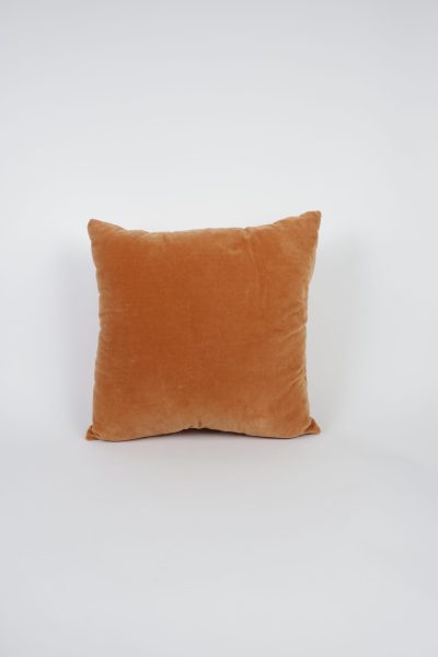 Orange Velvet Throw Pillow