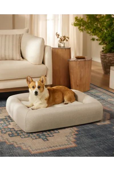 Ruggable Pet Bed Medium Sand Woven